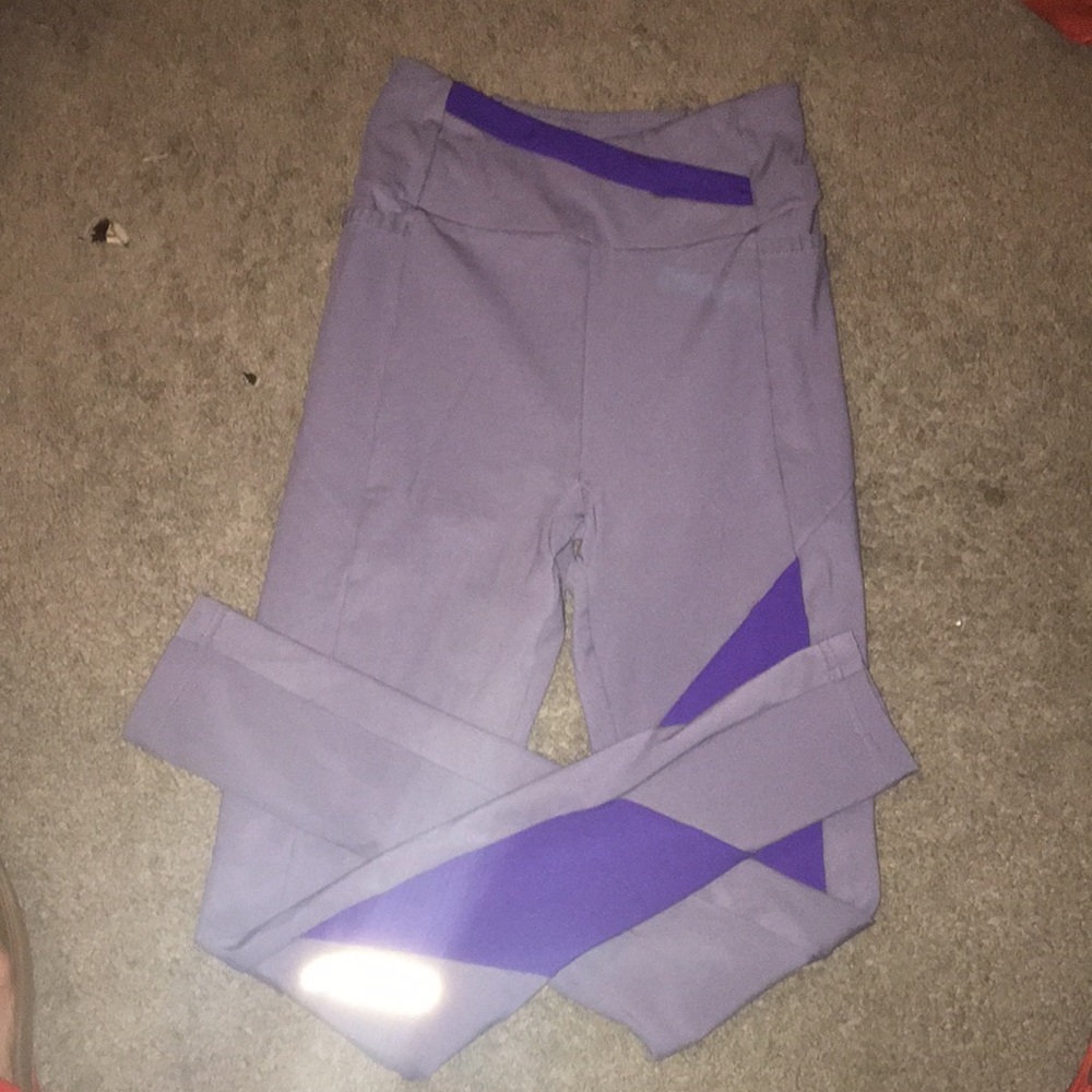 Gymshark Alphalete Gray and Purple Leggings XXS